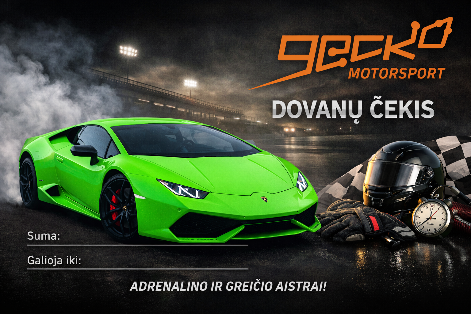 „Gecko Motorsport“ dovanų čekis