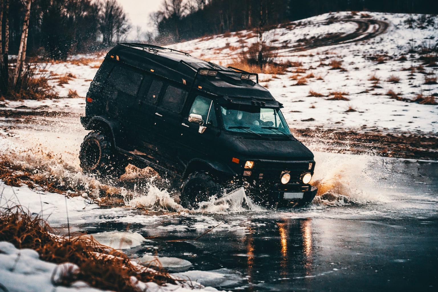 Skriek bekele su gigantu „Monster Van“ pats